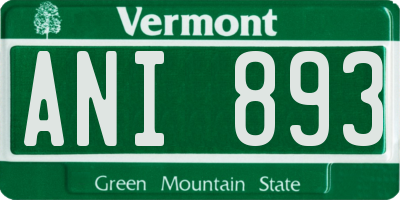 VT license plate ANI893