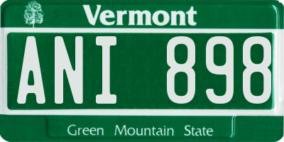 VT license plate ANI898