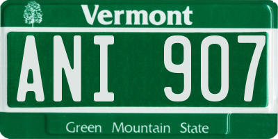 VT license plate ANI907
