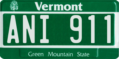 VT license plate ANI911