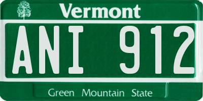 VT license plate ANI912