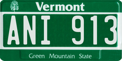 VT license plate ANI913
