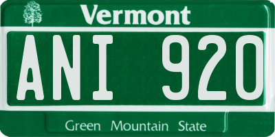 VT license plate ANI920