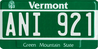 VT license plate ANI921