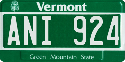 VT license plate ANI924