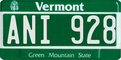 VT license plate ANI928