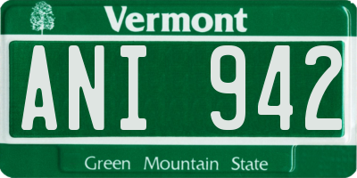 VT license plate ANI942