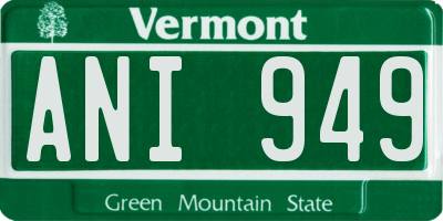 VT license plate ANI949