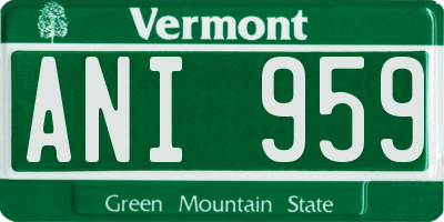 VT license plate ANI959