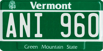VT license plate ANI960