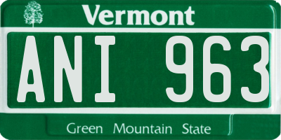 VT license plate ANI963