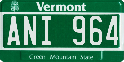 VT license plate ANI964