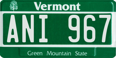 VT license plate ANI967