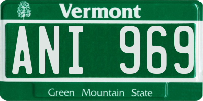 VT license plate ANI969