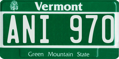 VT license plate ANI970