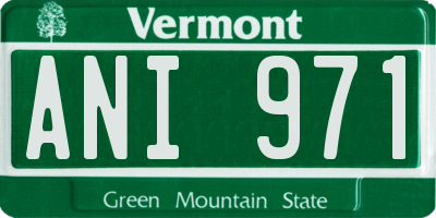 VT license plate ANI971