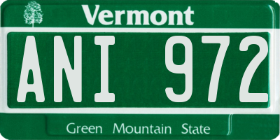 VT license plate ANI972
