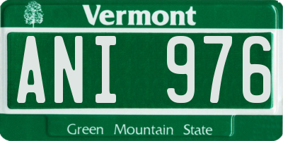 VT license plate ANI976