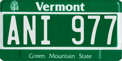 VT license plate ANI977