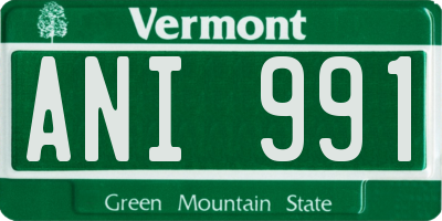 VT license plate ANI991
