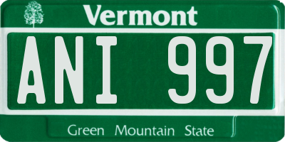 VT license plate ANI997