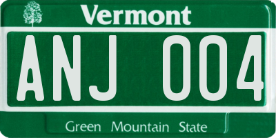 VT license plate ANJ004