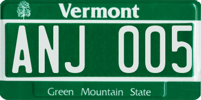 VT license plate ANJ005