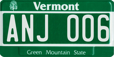 VT license plate ANJ006