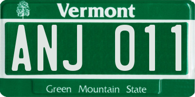 VT license plate ANJ011