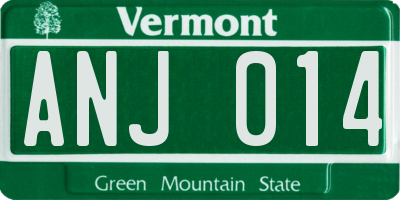 VT license plate ANJ014