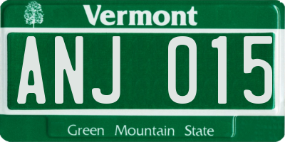 VT license plate ANJ015