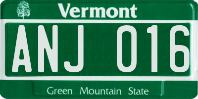 VT license plate ANJ016