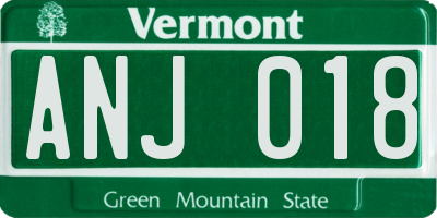 VT license plate ANJ018