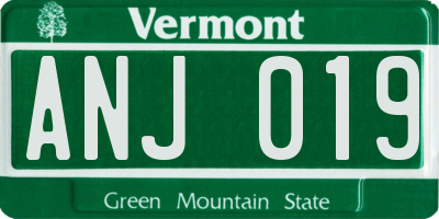 VT license plate ANJ019