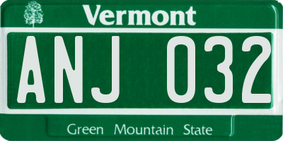 VT license plate ANJ032