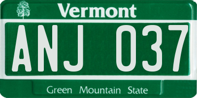 VT license plate ANJ037