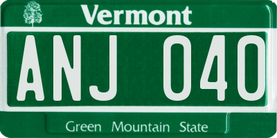 VT license plate ANJ040