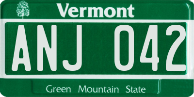 VT license plate ANJ042