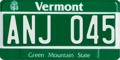 VT license plate ANJ045