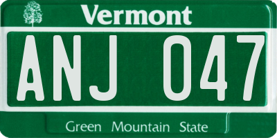 VT license plate ANJ047