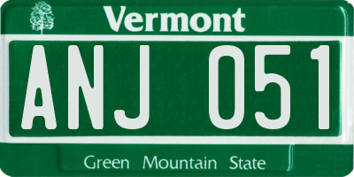 VT license plate ANJ051