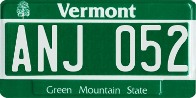VT license plate ANJ052