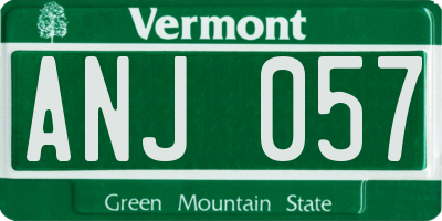 VT license plate ANJ057