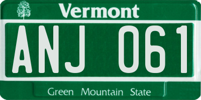 VT license plate ANJ061