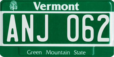 VT license plate ANJ062