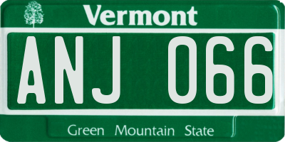 VT license plate ANJ066