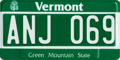 VT license plate ANJ069