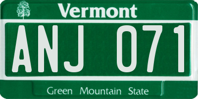 VT license plate ANJ071