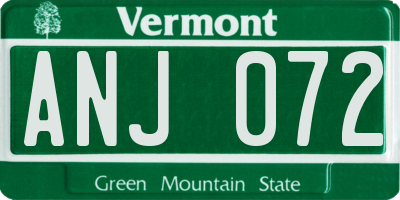 VT license plate ANJ072