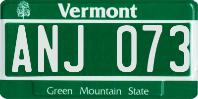 VT license plate ANJ073